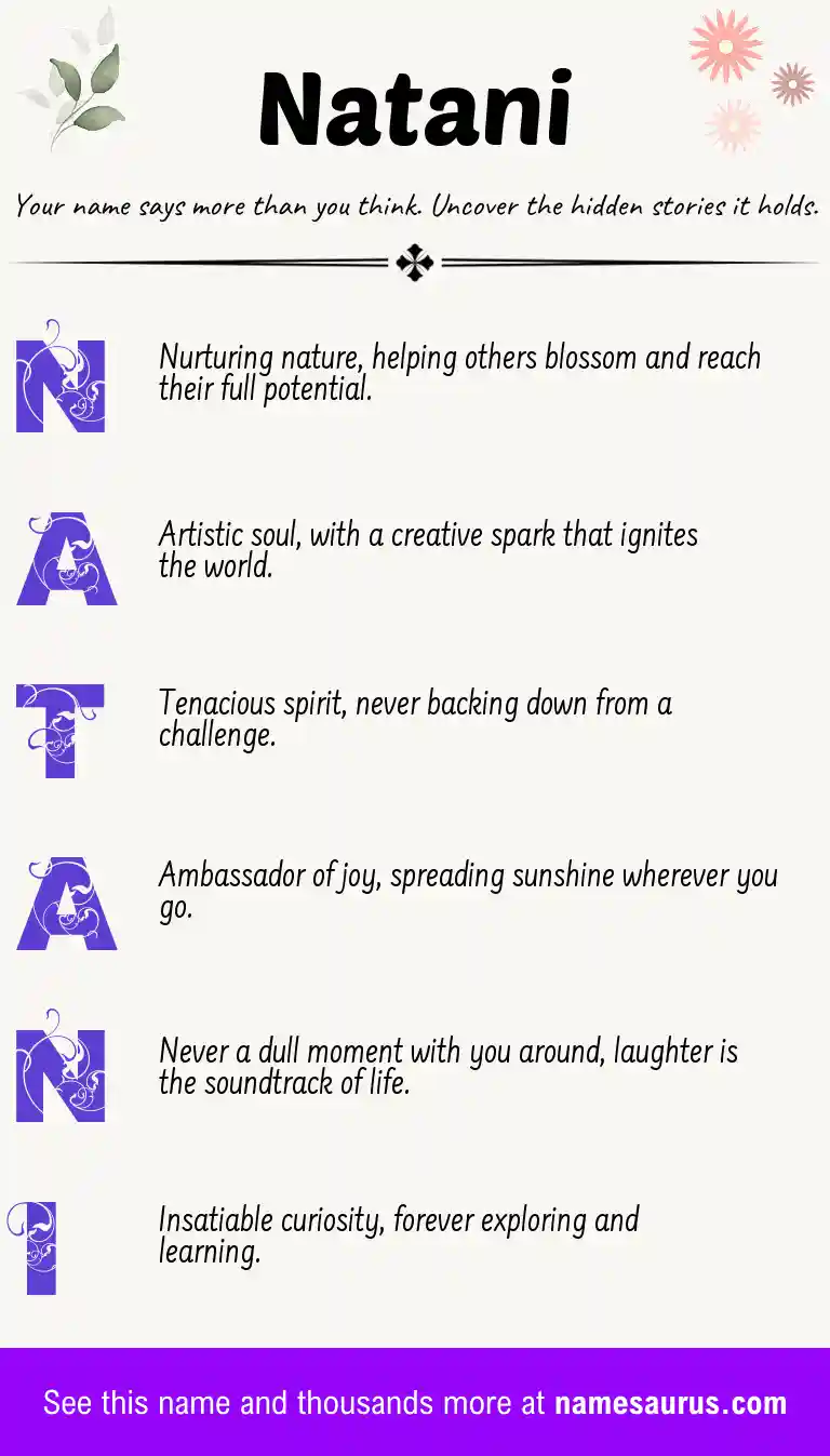 Acrostic poem about Natani.