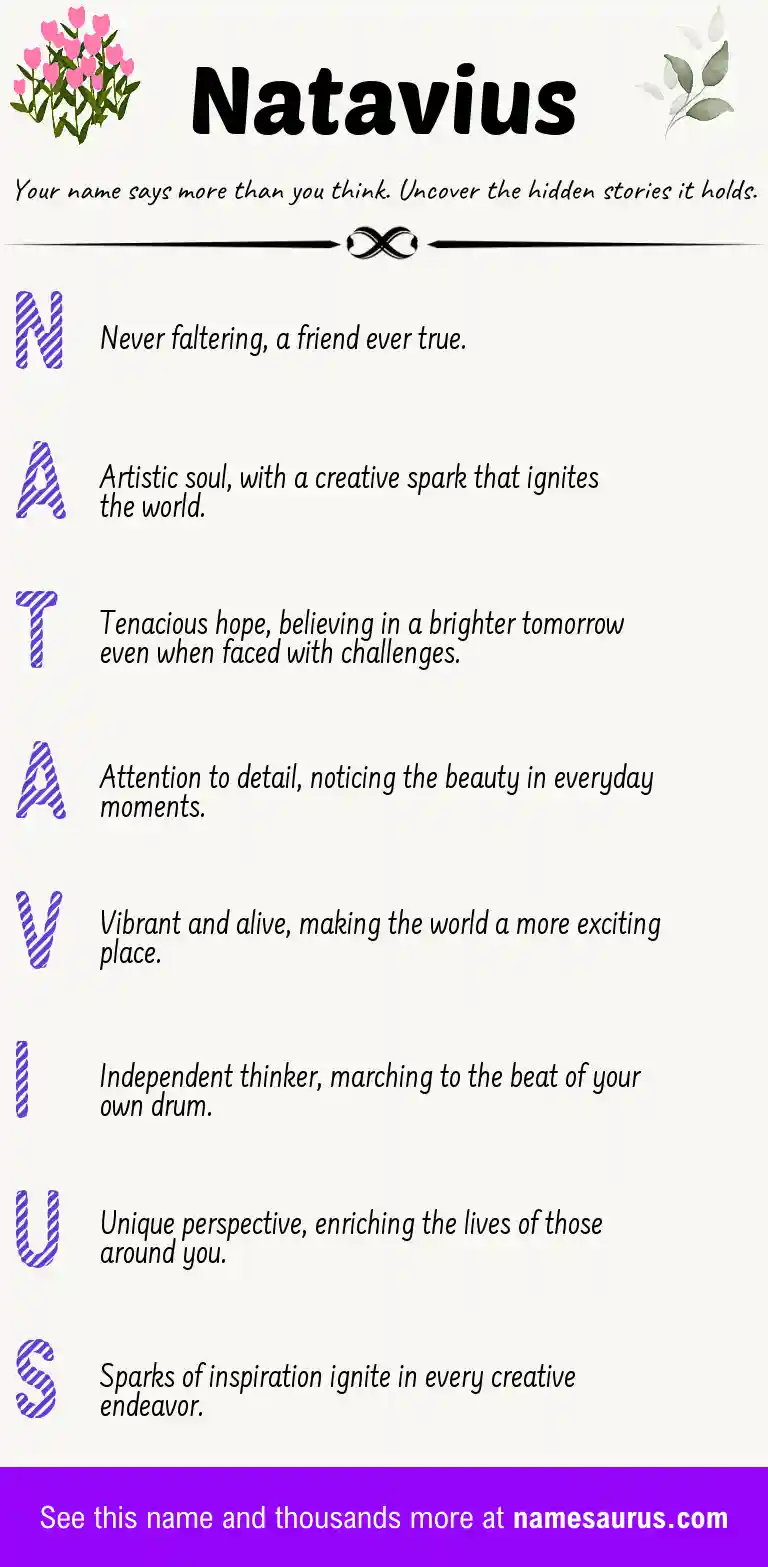Acrostic poem about Natavius.