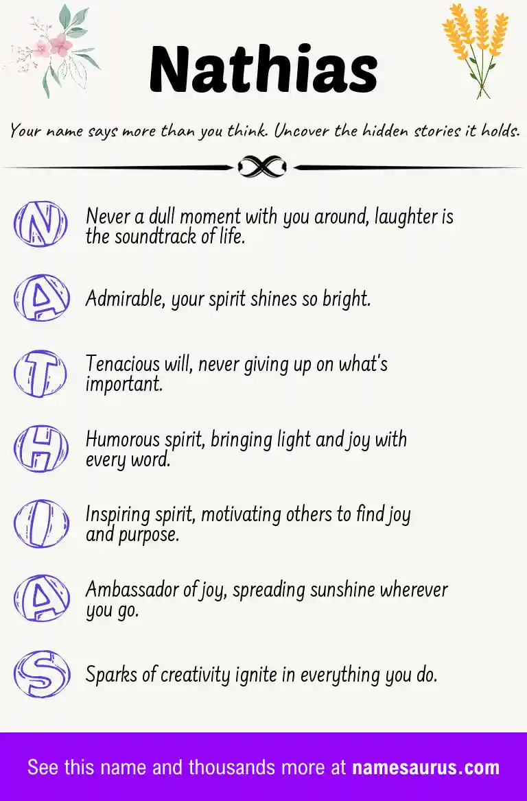 Acrostic poem about Nathias.