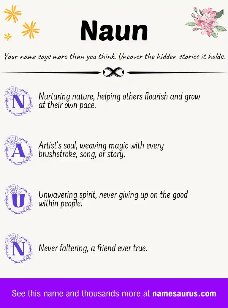 Acrostic poem about Naun.