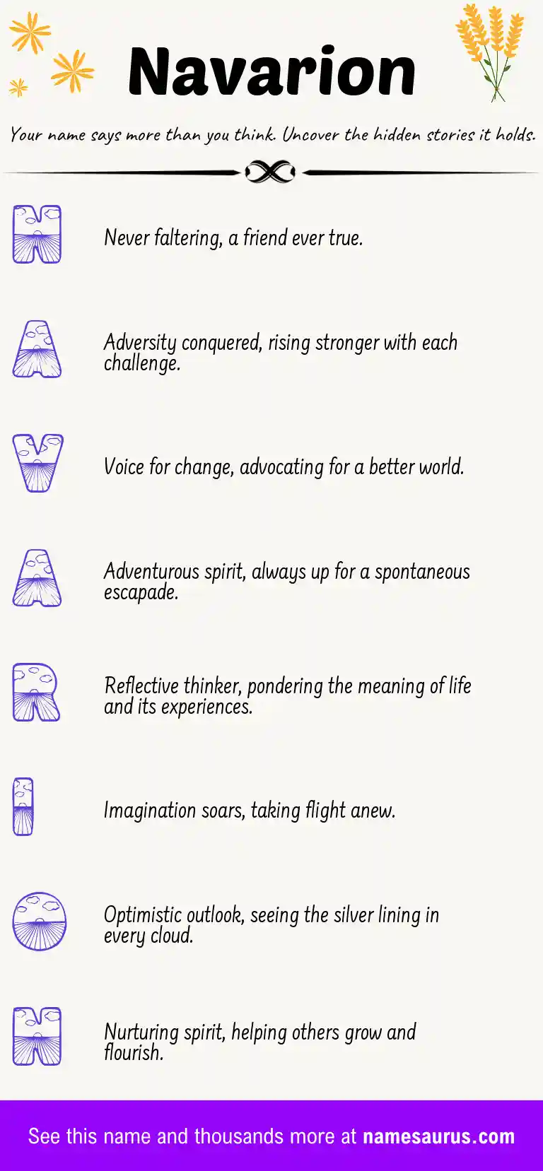 Acrostic poem about Navarion.