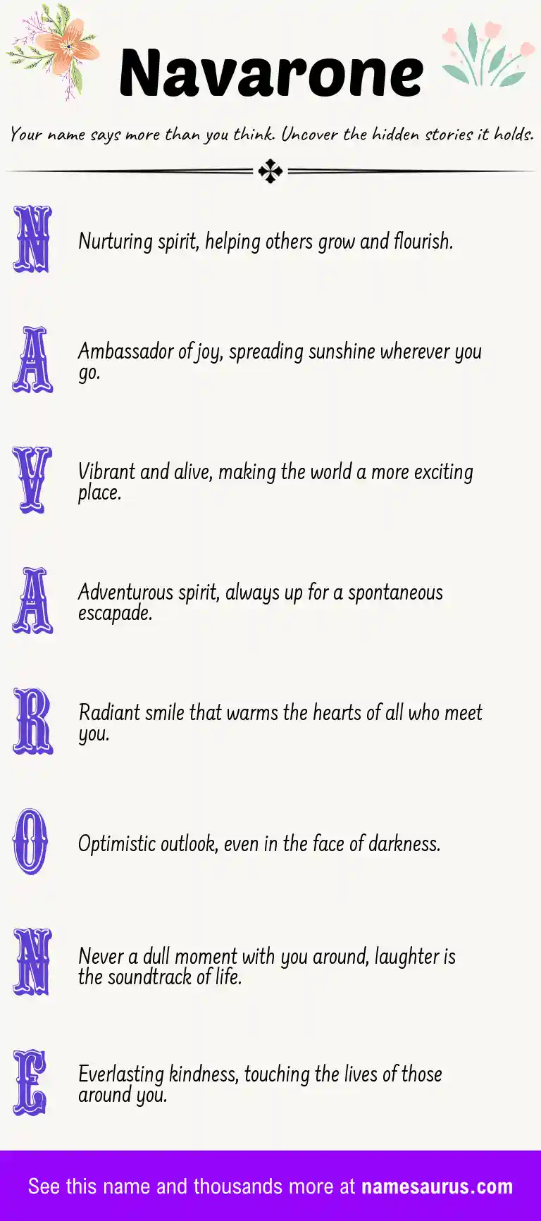 Acrostic poem about Navarone.