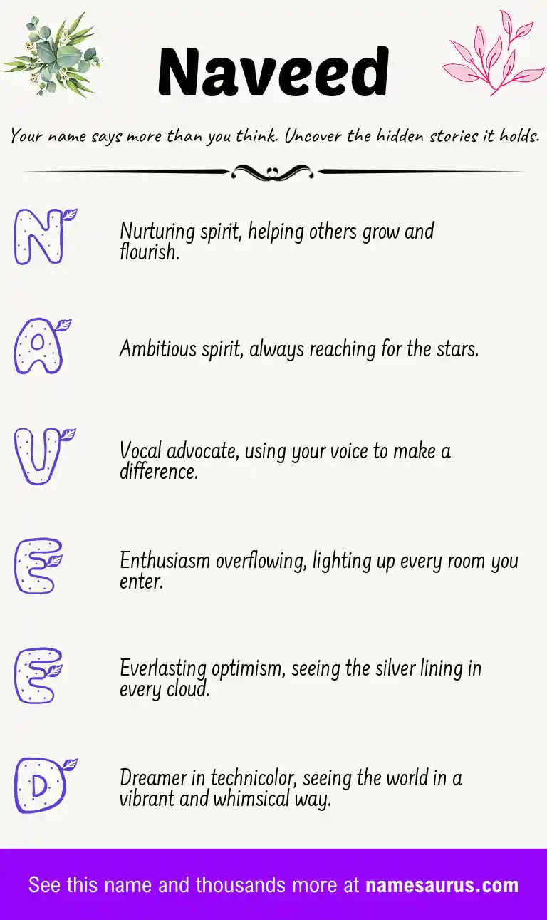 Acrostic poem about Naveed.