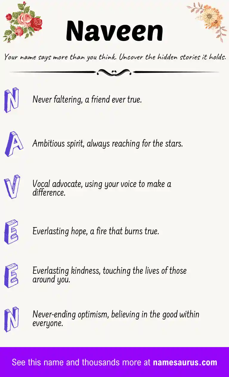 Acrostic poem about Naveen.