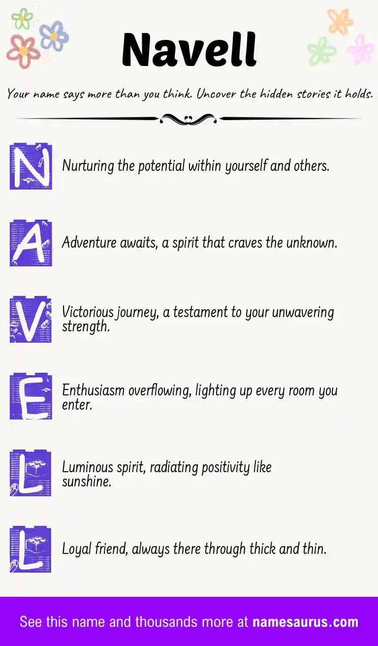 Acrostic poem about Navell.