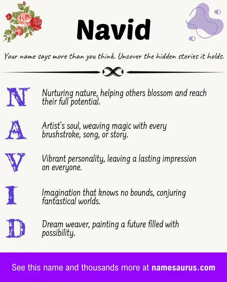 Acrostic poem about Navid.