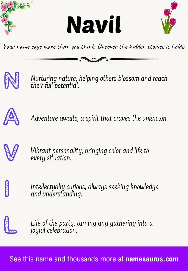 Acrostic poem about Navil.