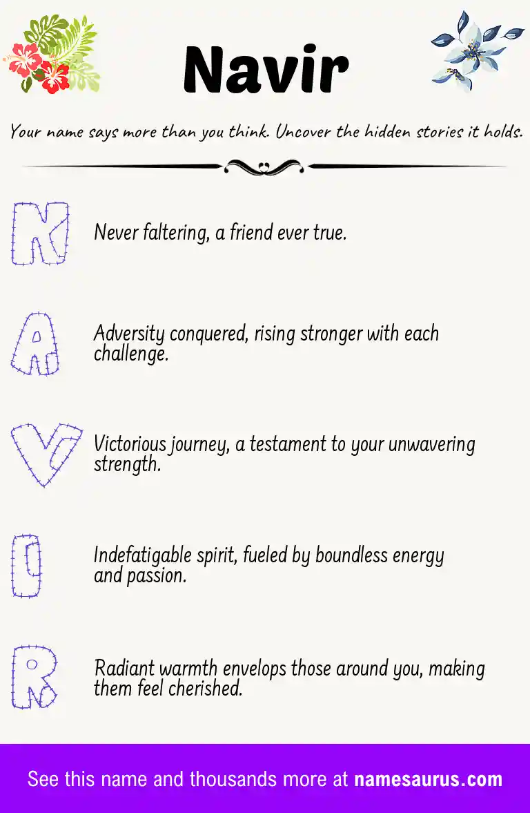 Acrostic poem about Navir.