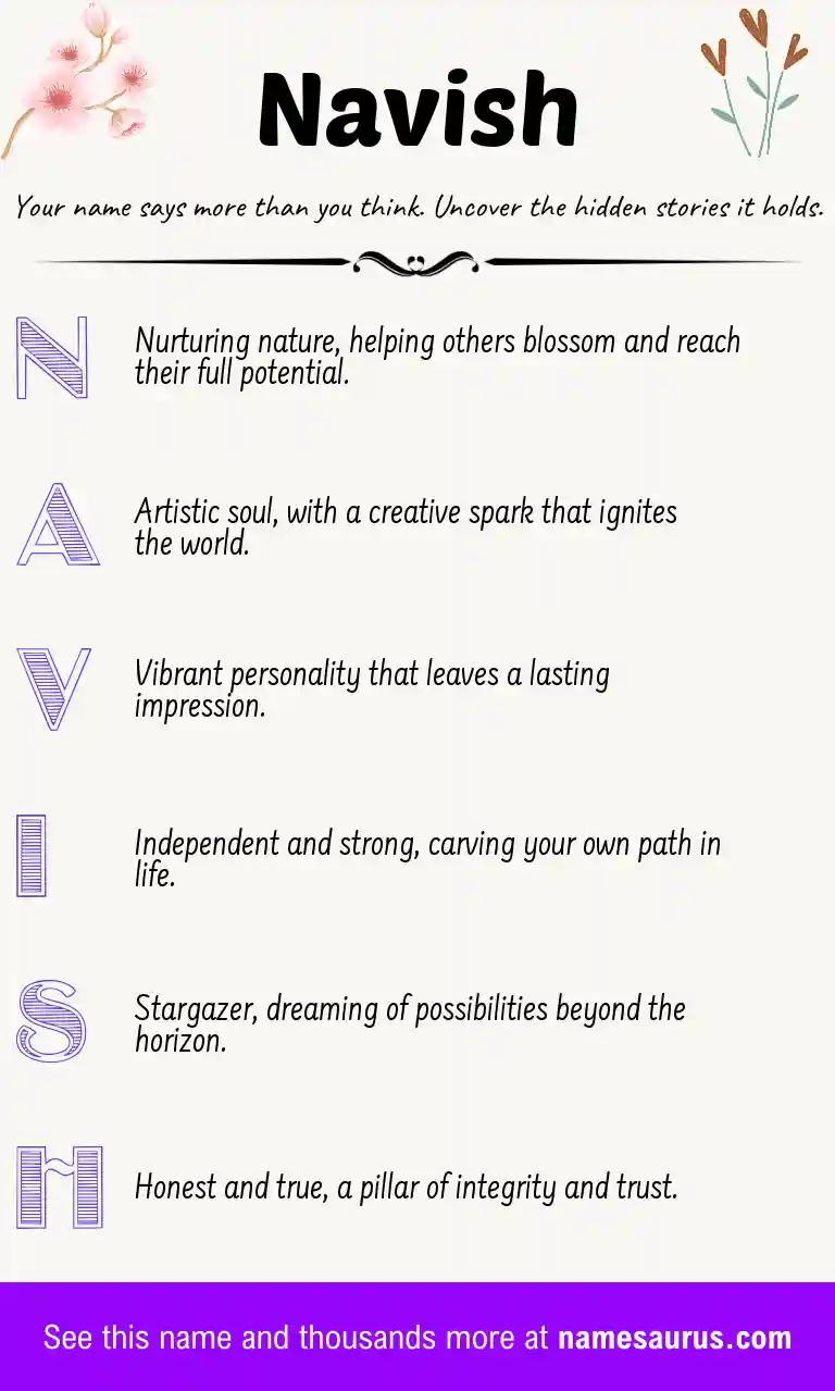 Acrostic poem about Navish.
