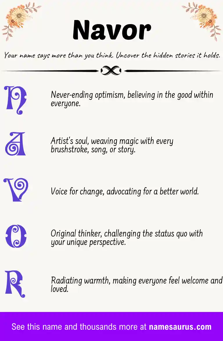 Acrostic poem about Navor.