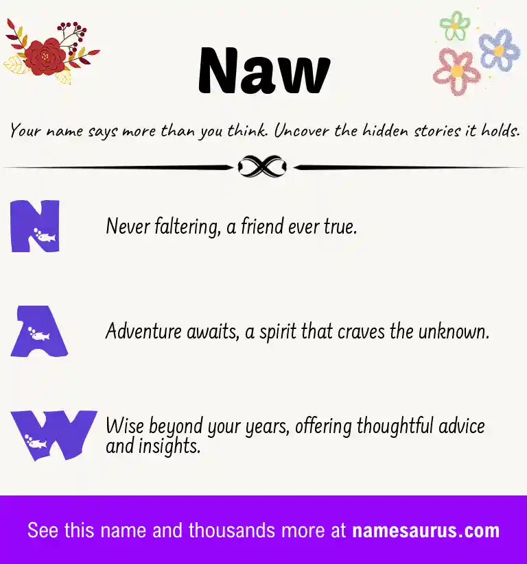 Acrostic poem about Naw.