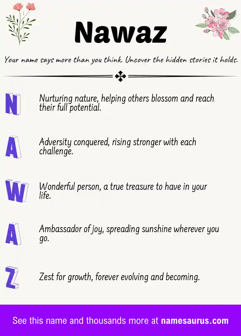 Acrostic poem about Nawaz.
