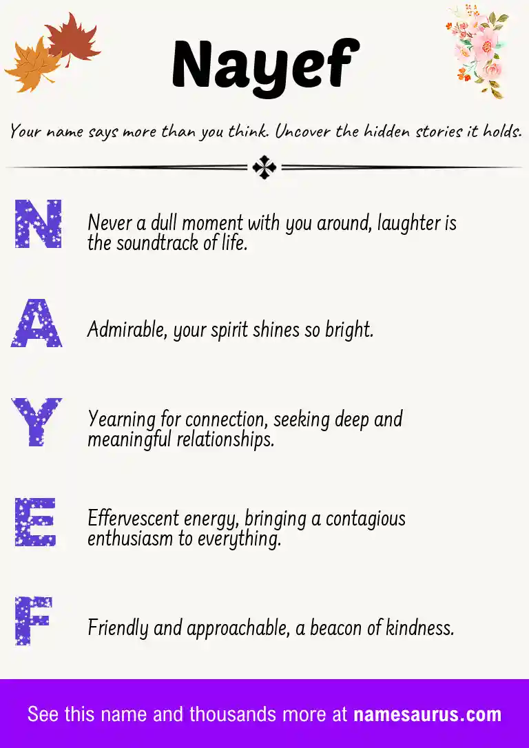 Acrostic poem about Nayef.