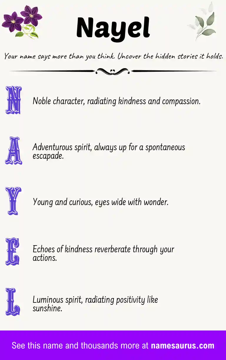 Acrostic poem about Nayel.