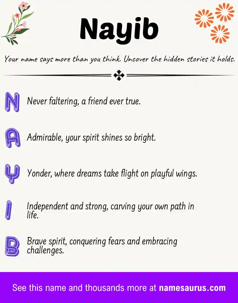 Acrostic poem about Nayib.