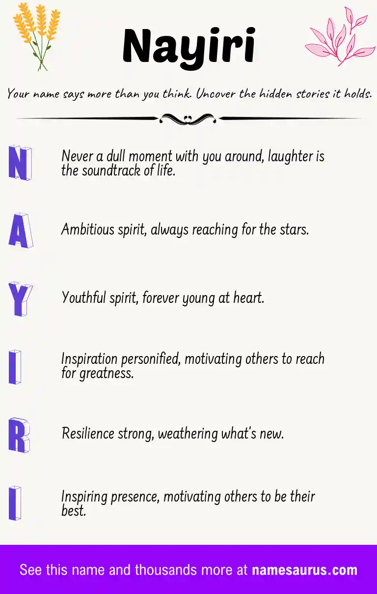 Acrostic poem about Nayiri.