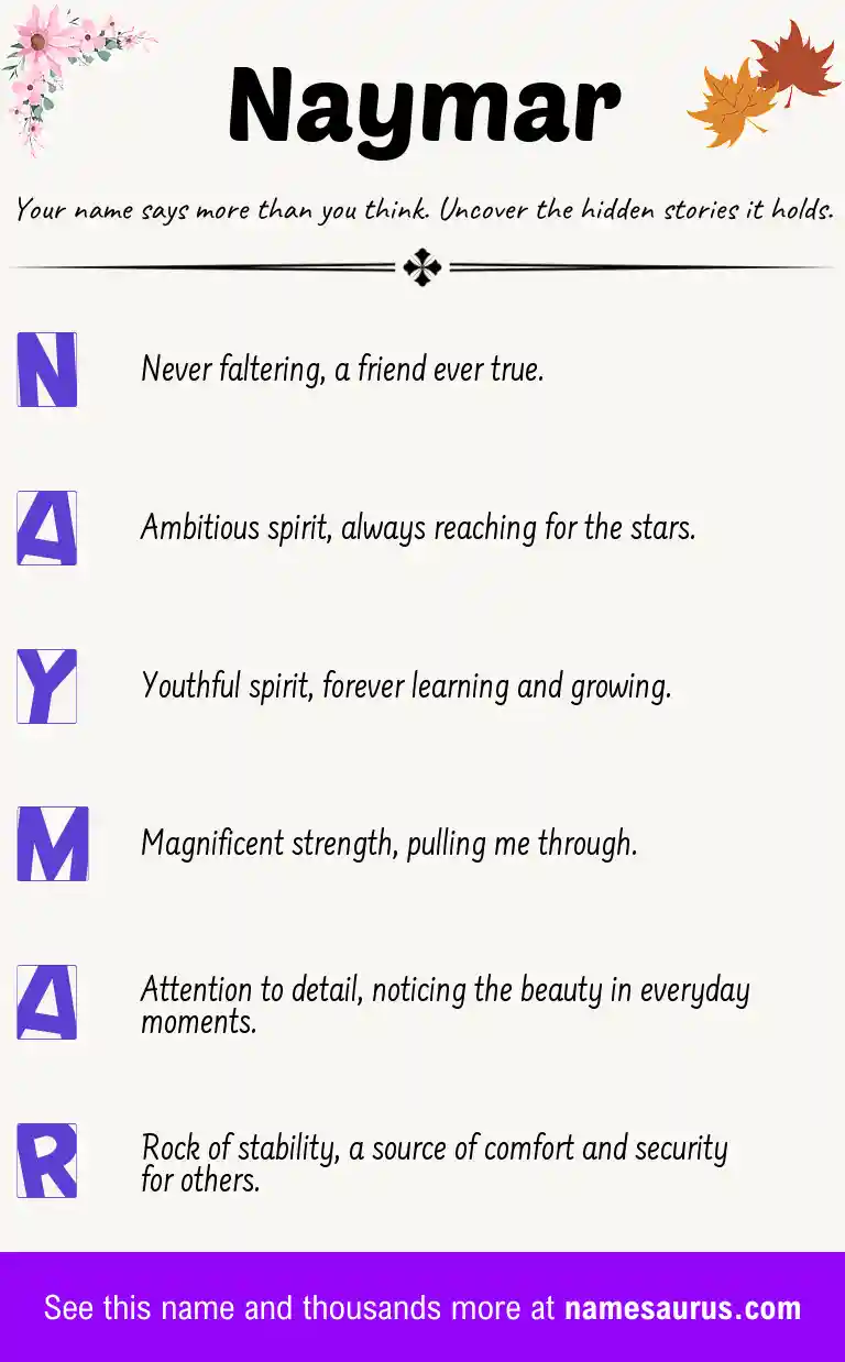 Acrostic poem about Naymar.