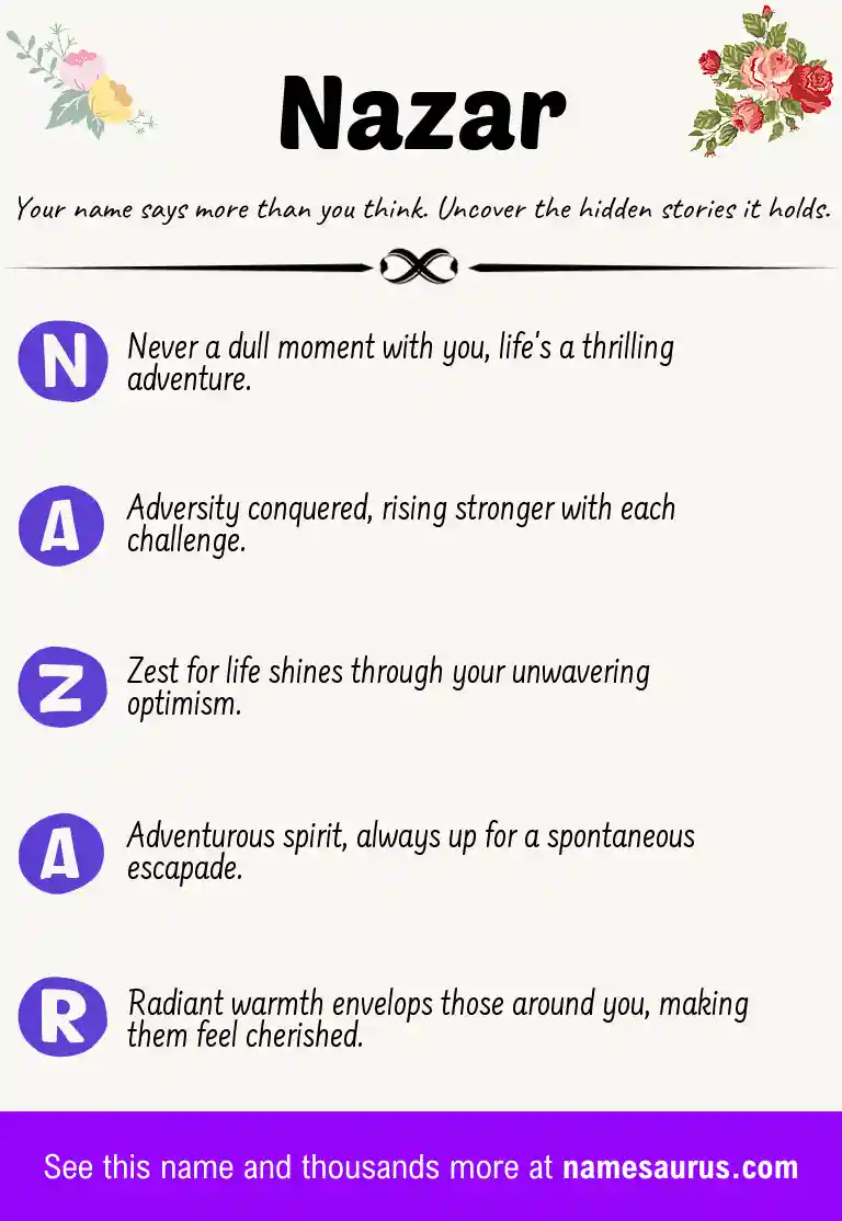 Acrostic poem about Nazar.