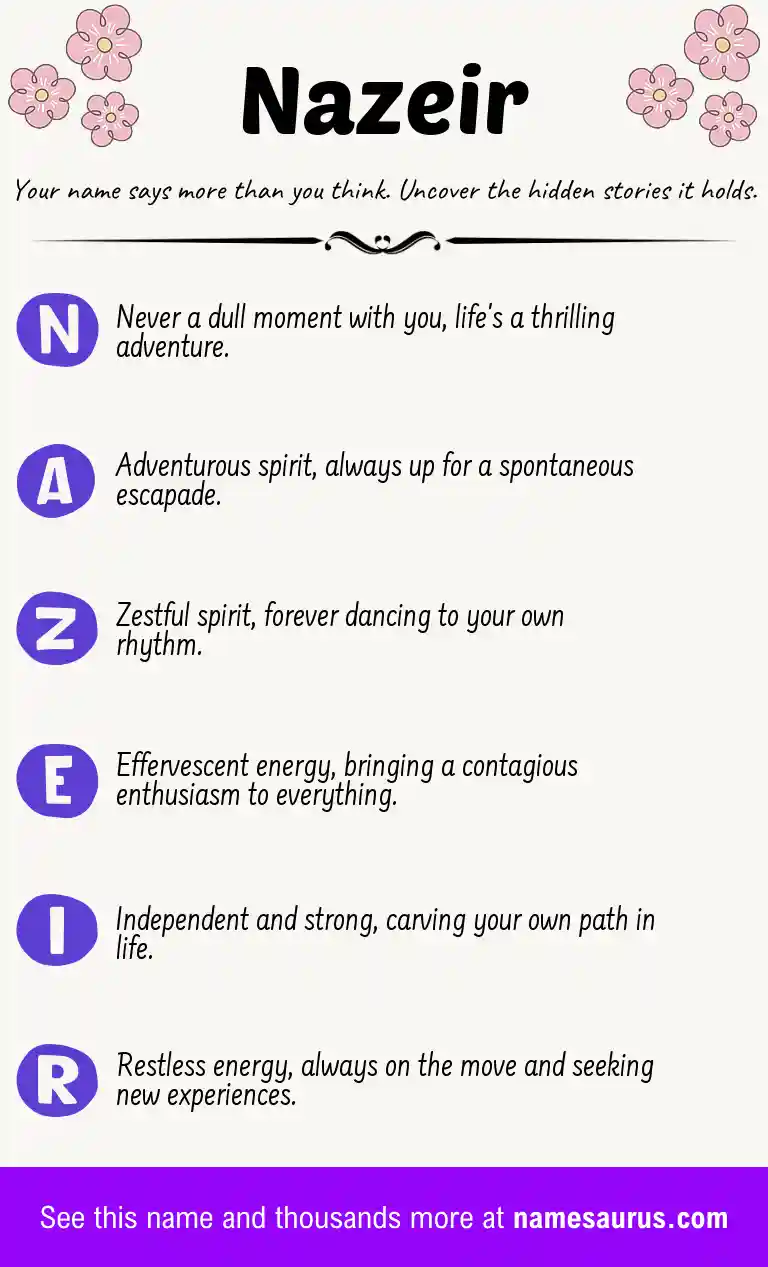 Acrostic poem about Nazeir.