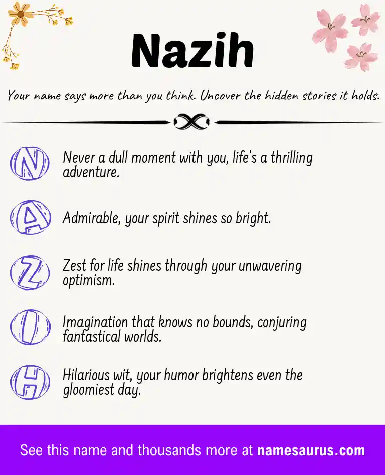 Acrostic poem about Nazih.