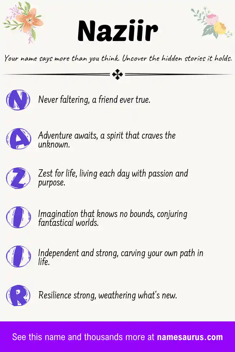 Acrostic poem about Naziir.