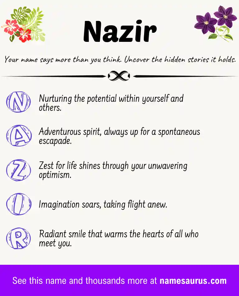 Acrostic poem about Nazir.