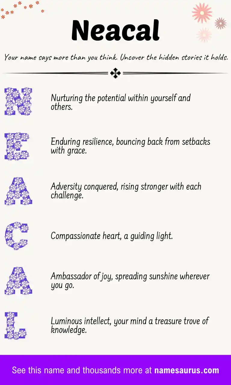Acrostic poem about Neacal.