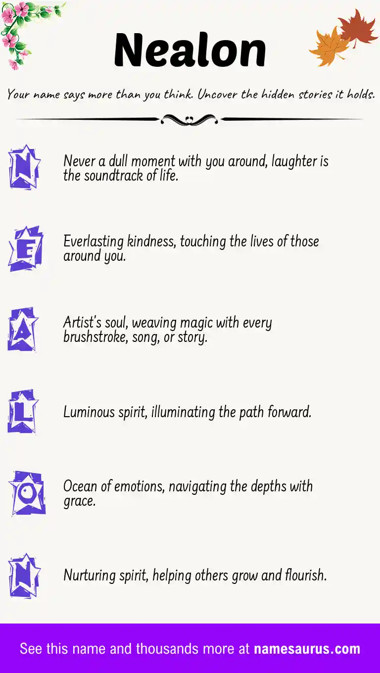 Acrostic poem about Nealon.