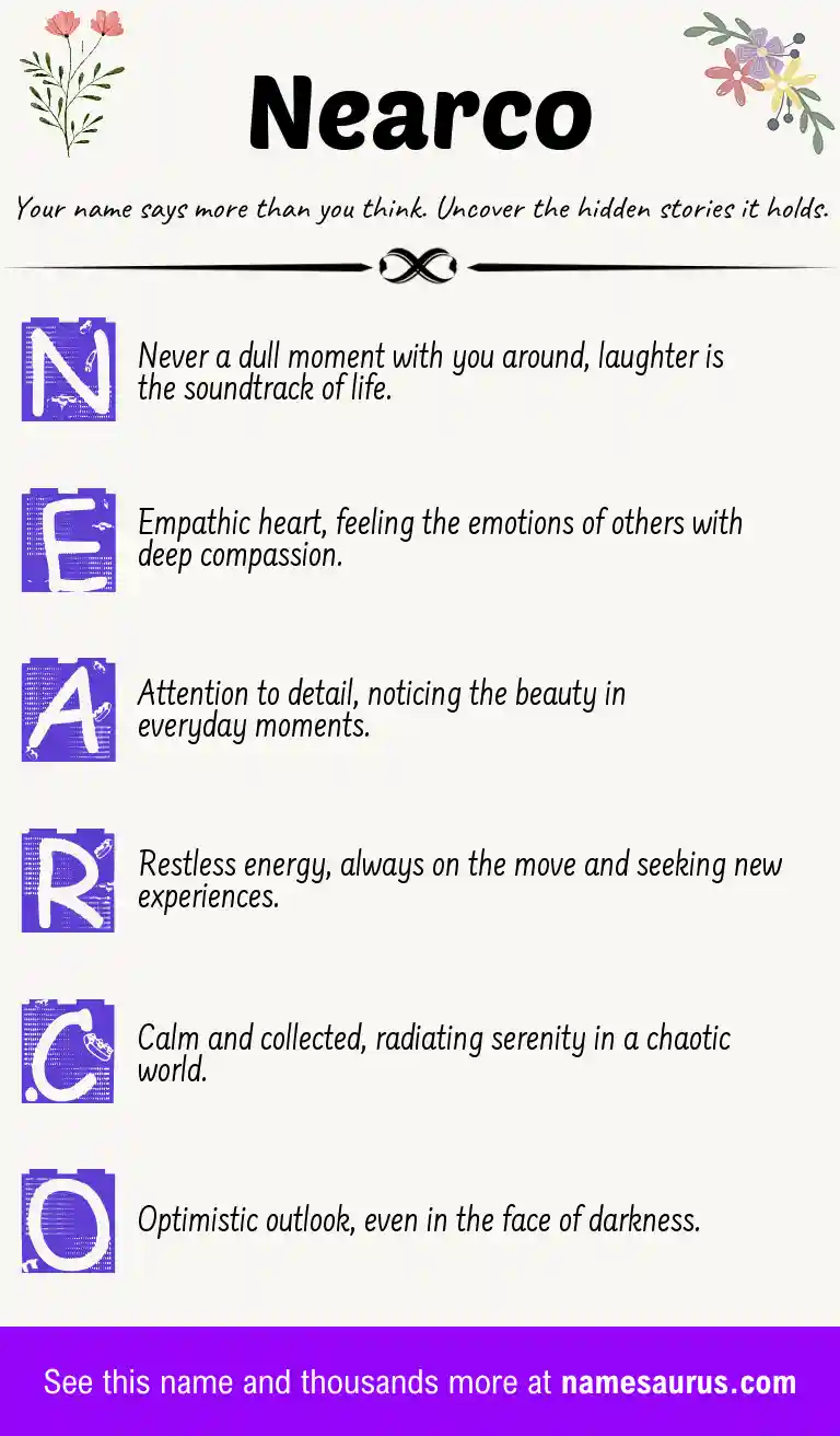 Acrostic poem about Nearco.