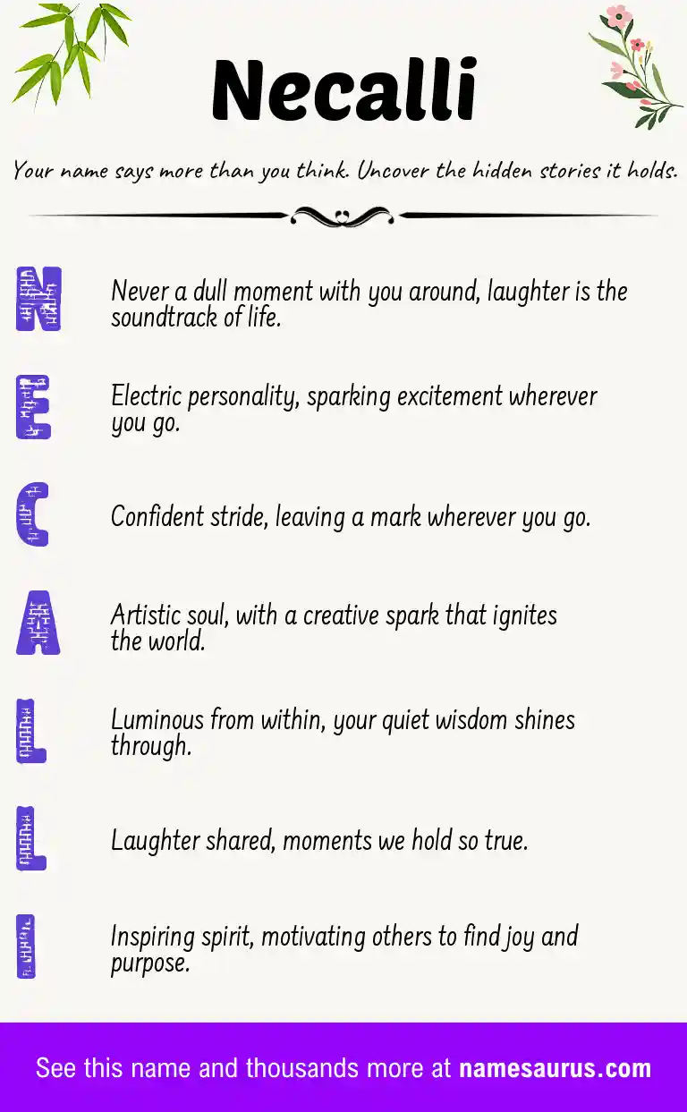 Acrostic poem about Necalli.