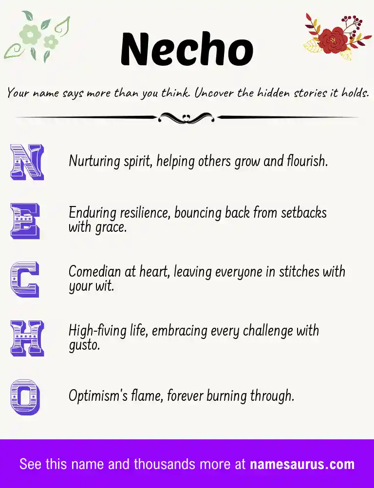 Acrostic poem about Necho.