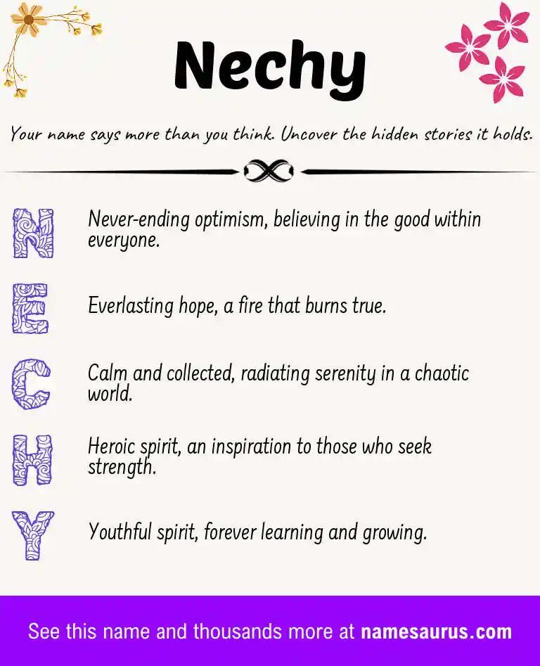 Acrostic poem about Nechy.