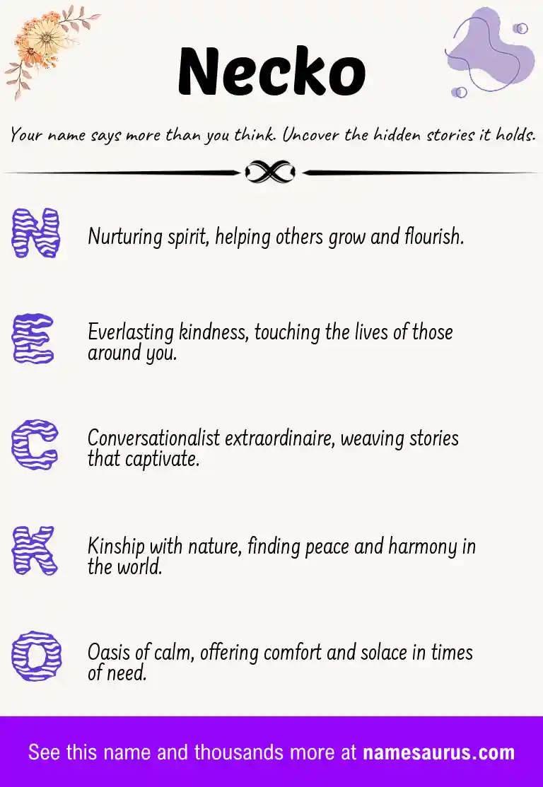 Acrostic poem about Necko.