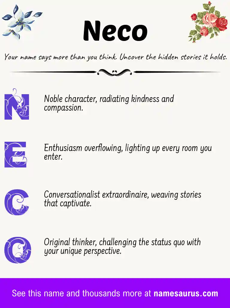 Acrostic poem about Neco.