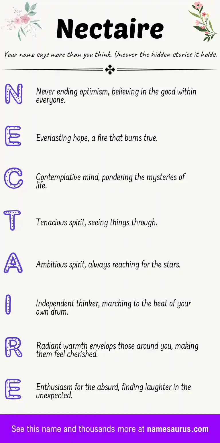 Acrostic poem about Nectaire.