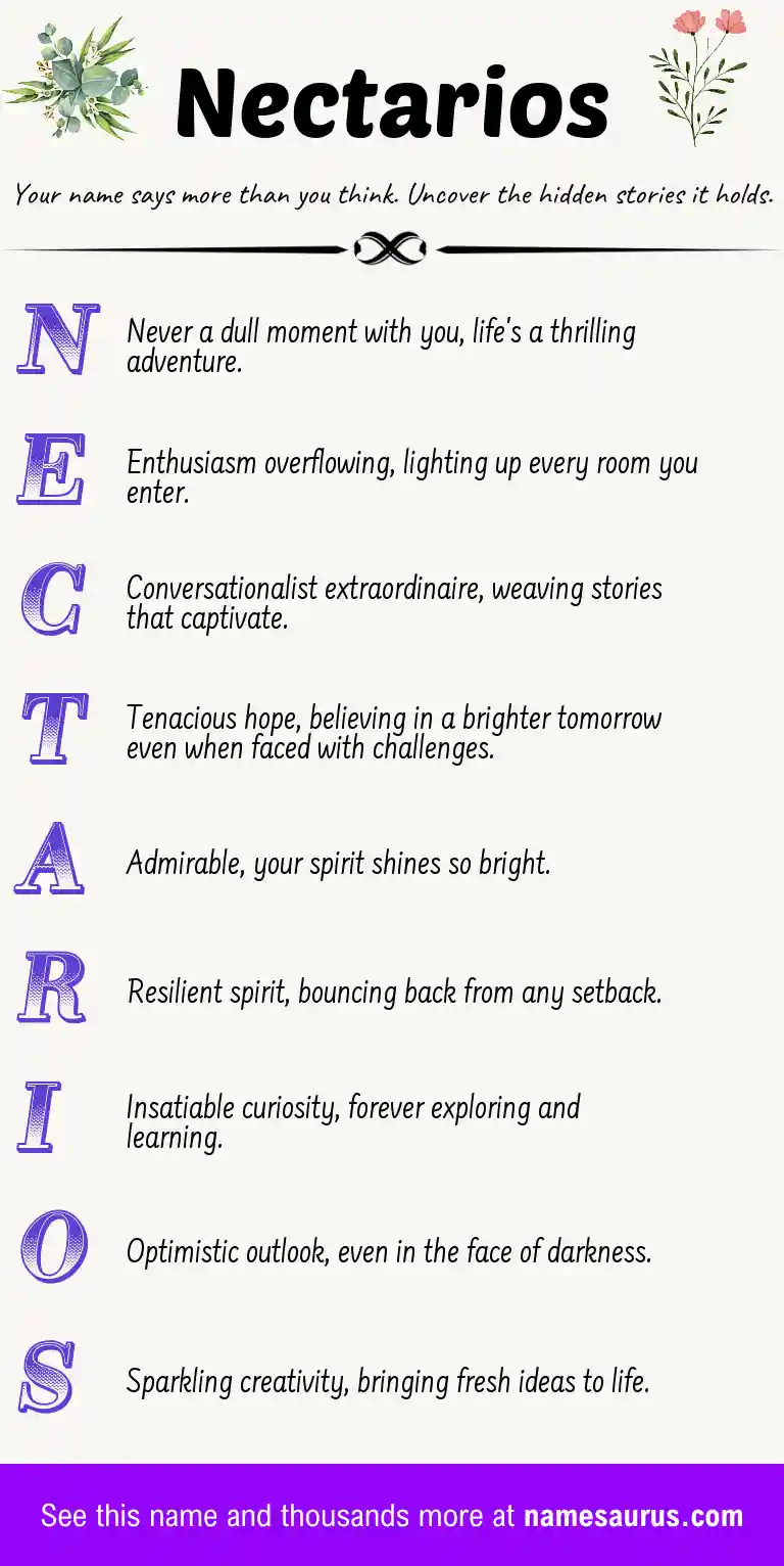 Acrostic poem about Nectarios.