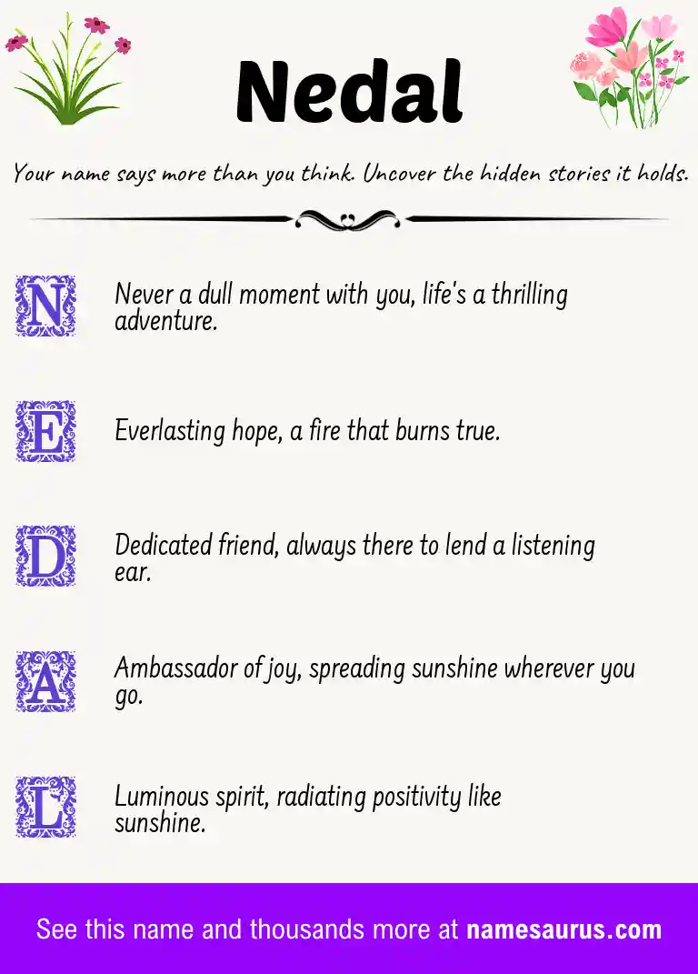 Acrostic poem about Nedal.