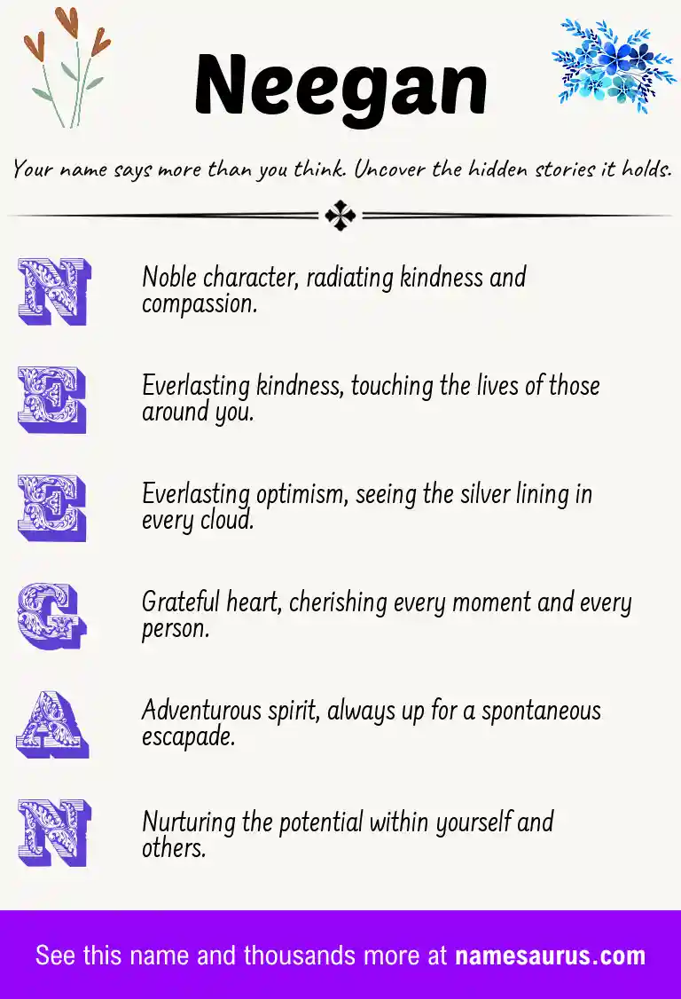 Acrostic poem about Neegan.