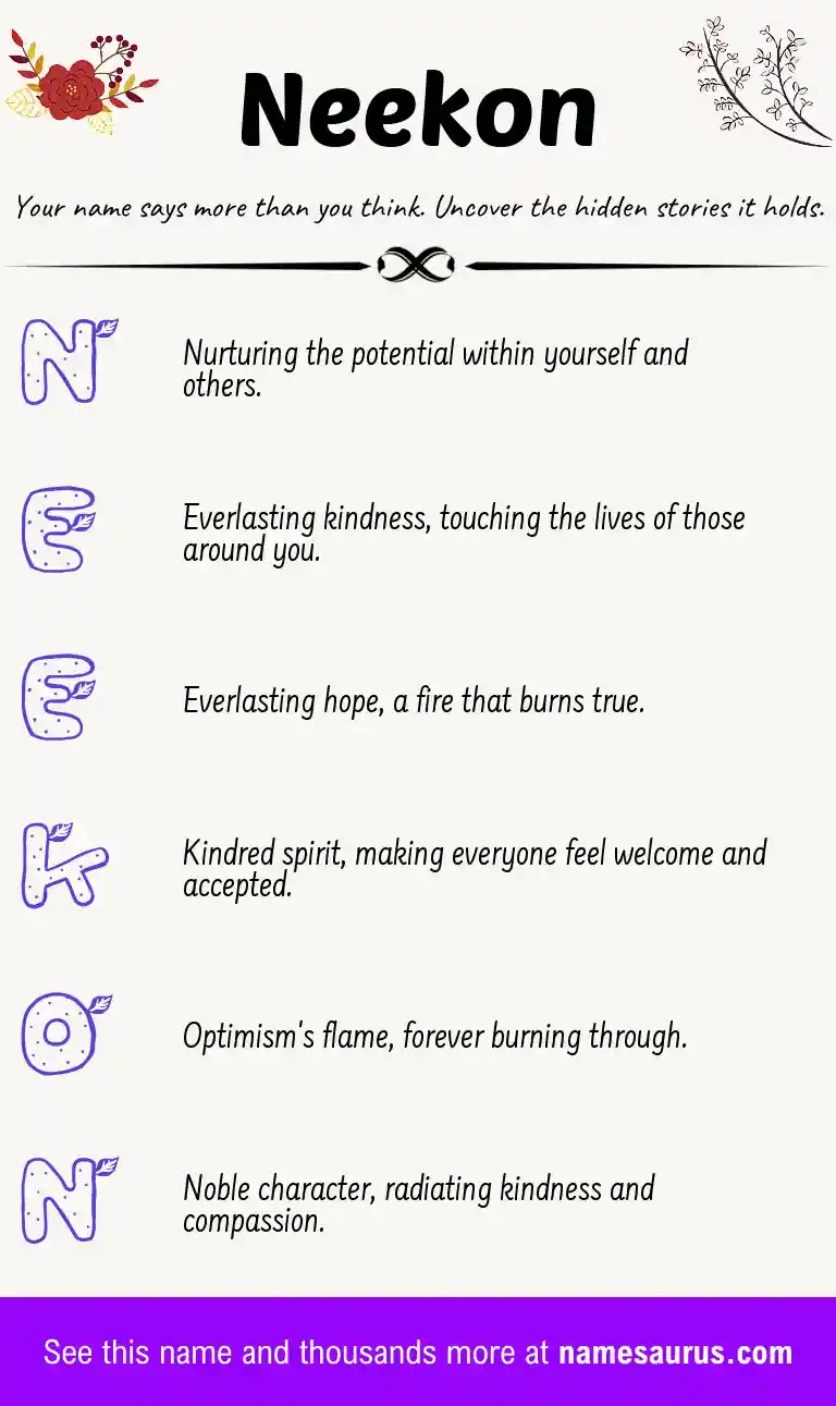 Acrostic poem about Neekon.