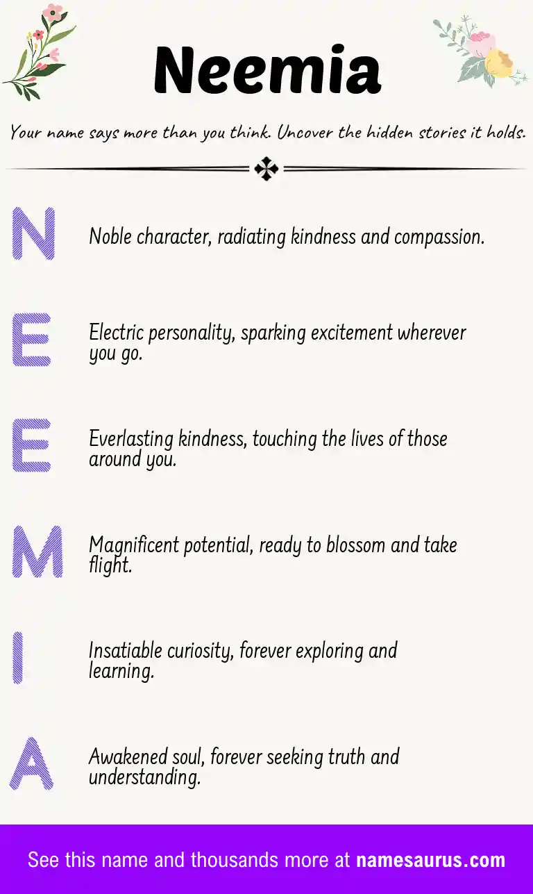 Acrostic poem about Neemia.
