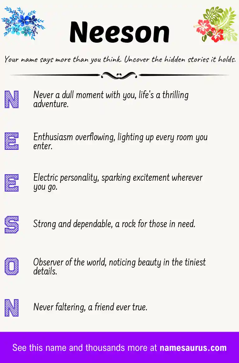 Acrostic poem about Neeson.