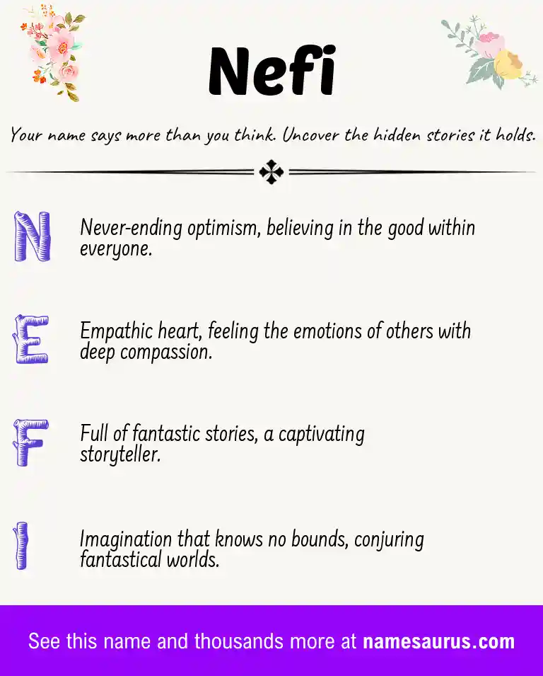 Acrostic poem about Nefi.