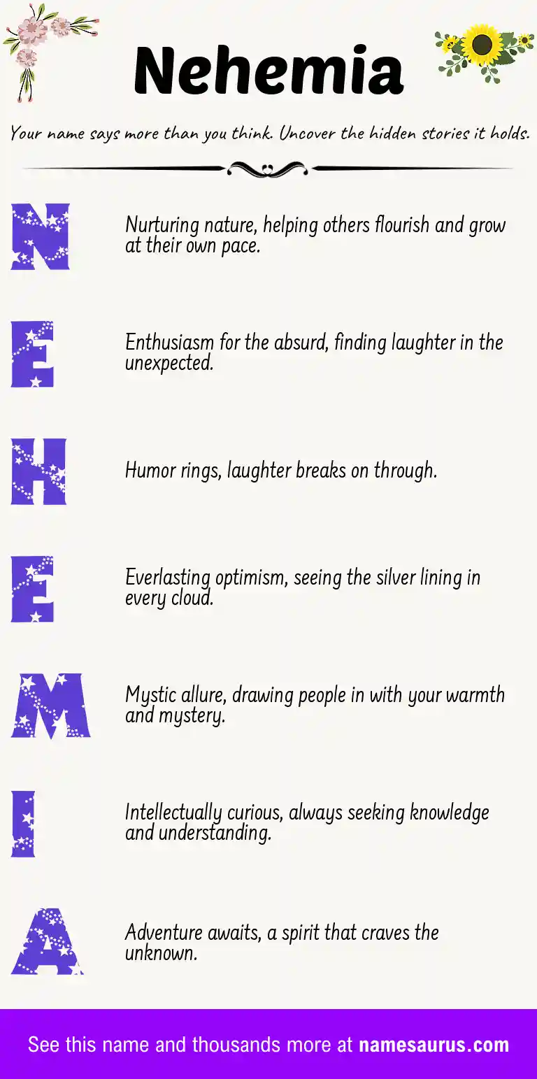 Acrostic poem about Nehemia.