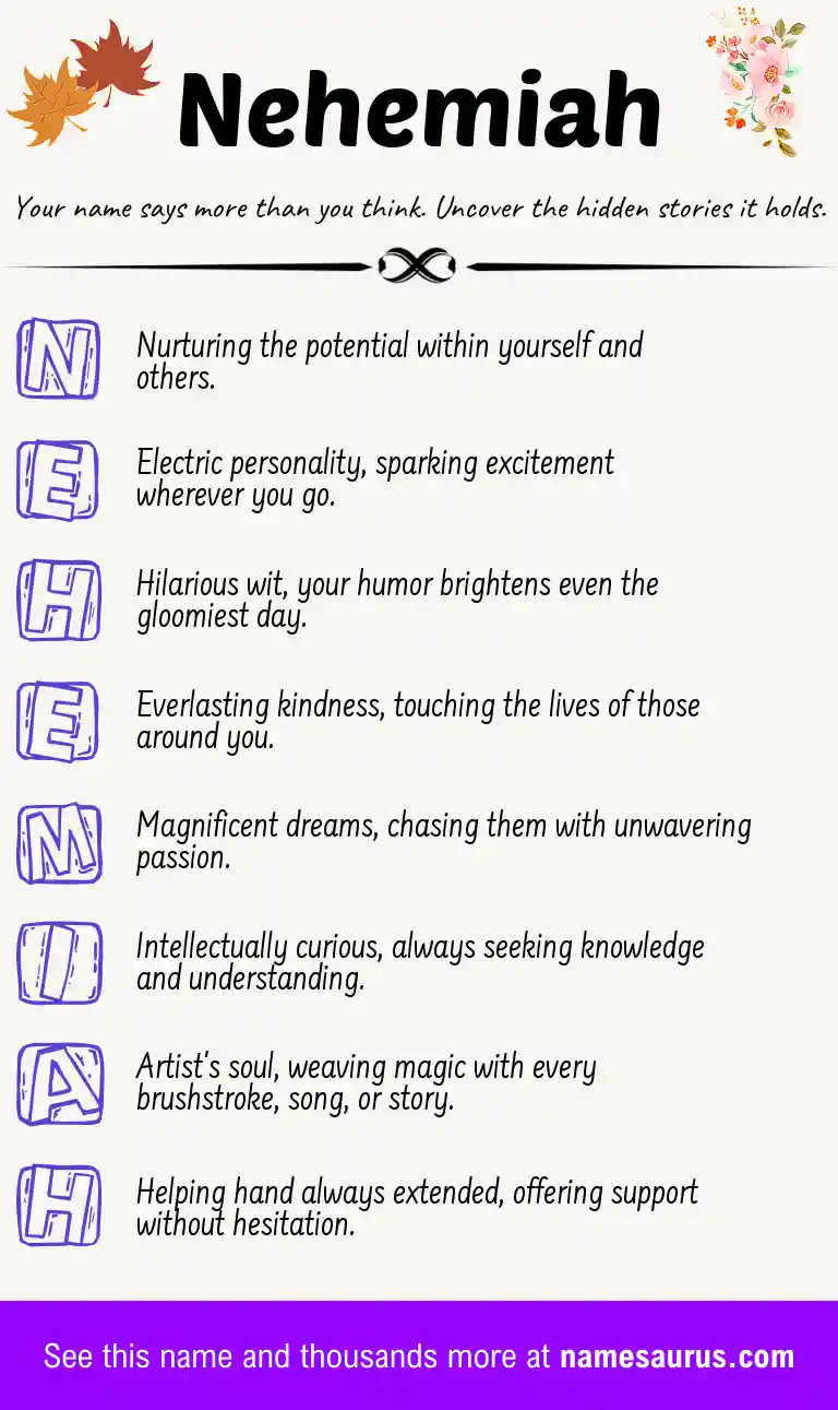 Acrostic poem about Nehemiah.