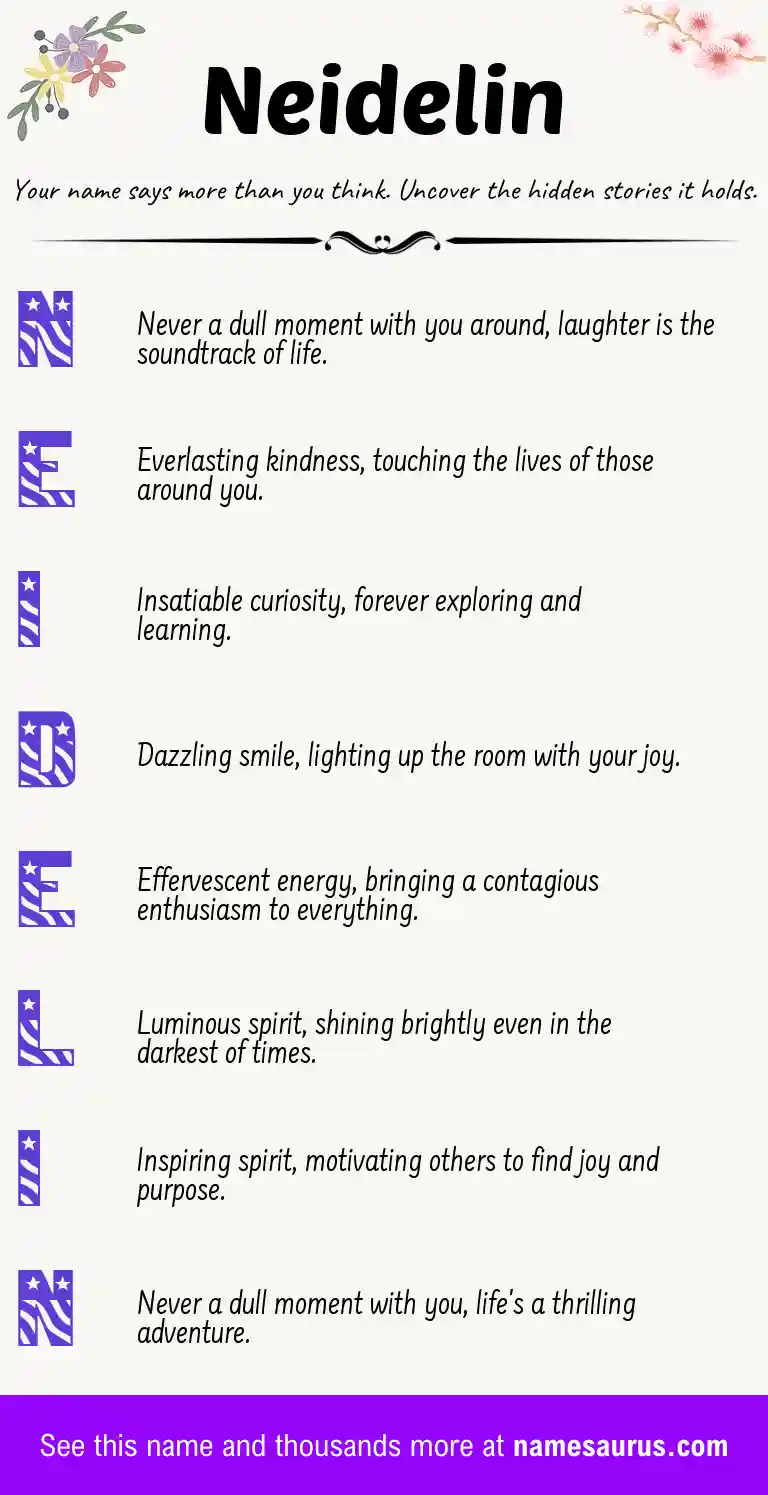 Acrostic poem about Neidelin.