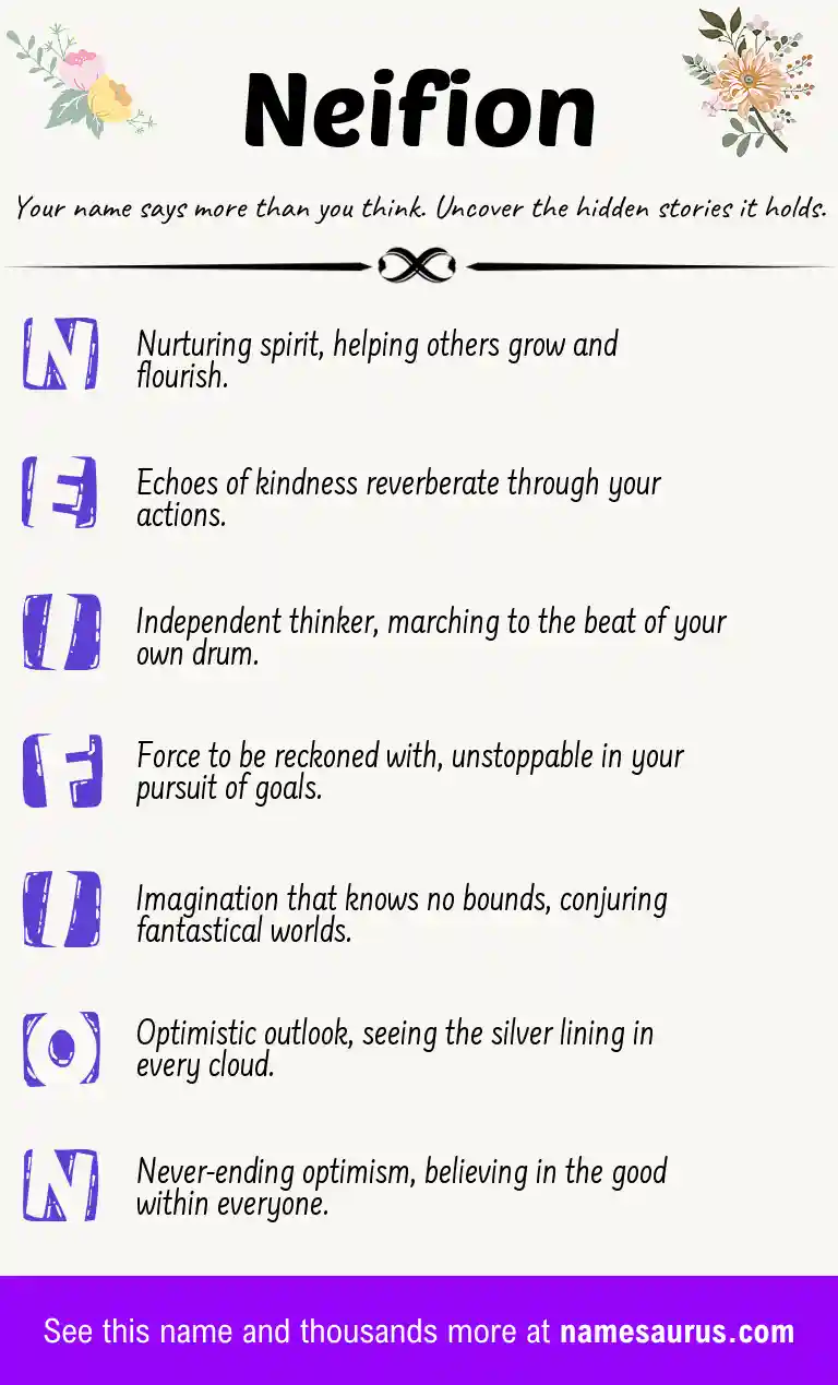 Acrostic poem about Neifion.