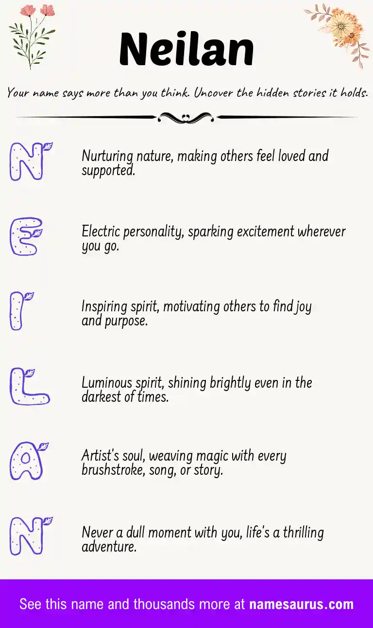 Acrostic poem about Neilan.