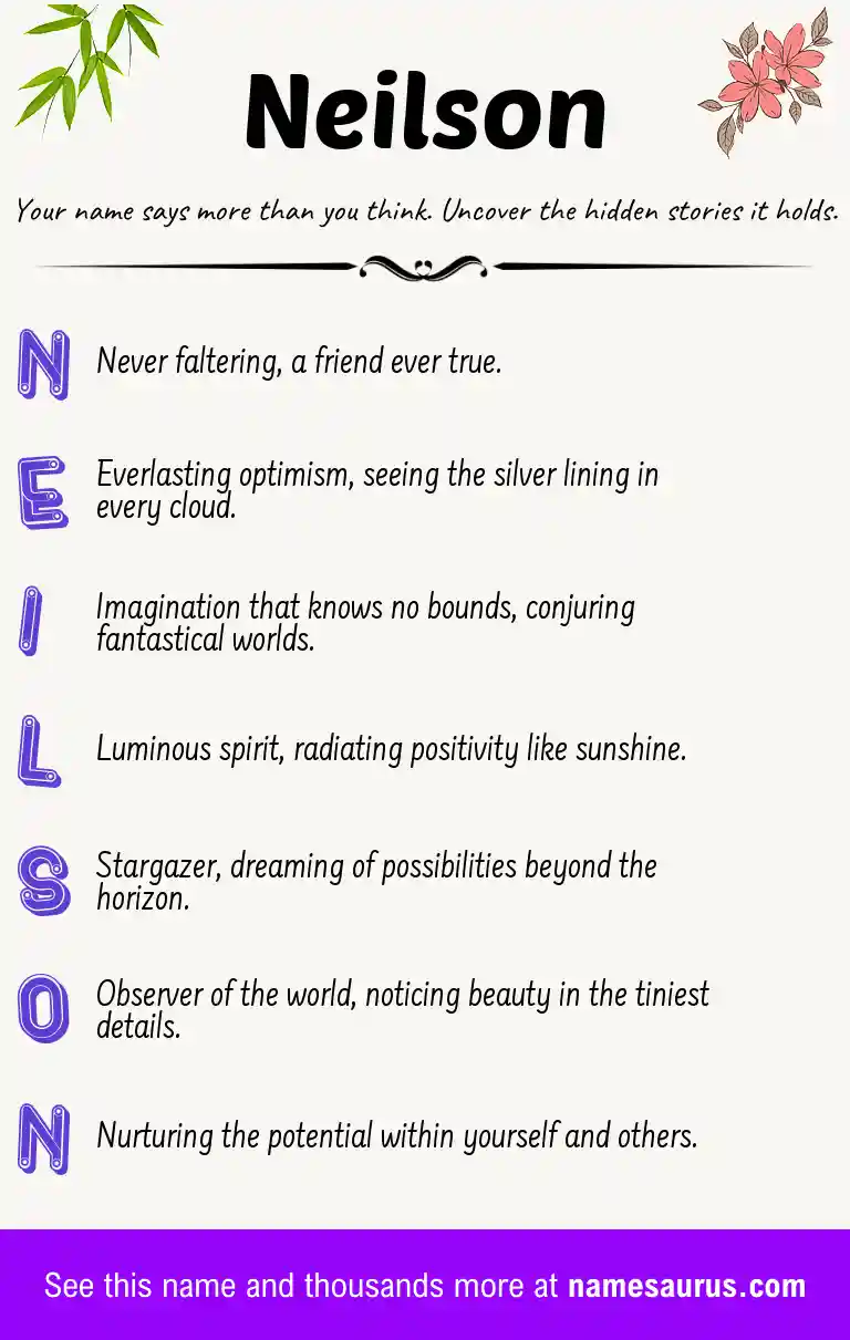 Acrostic poem about Neilson.