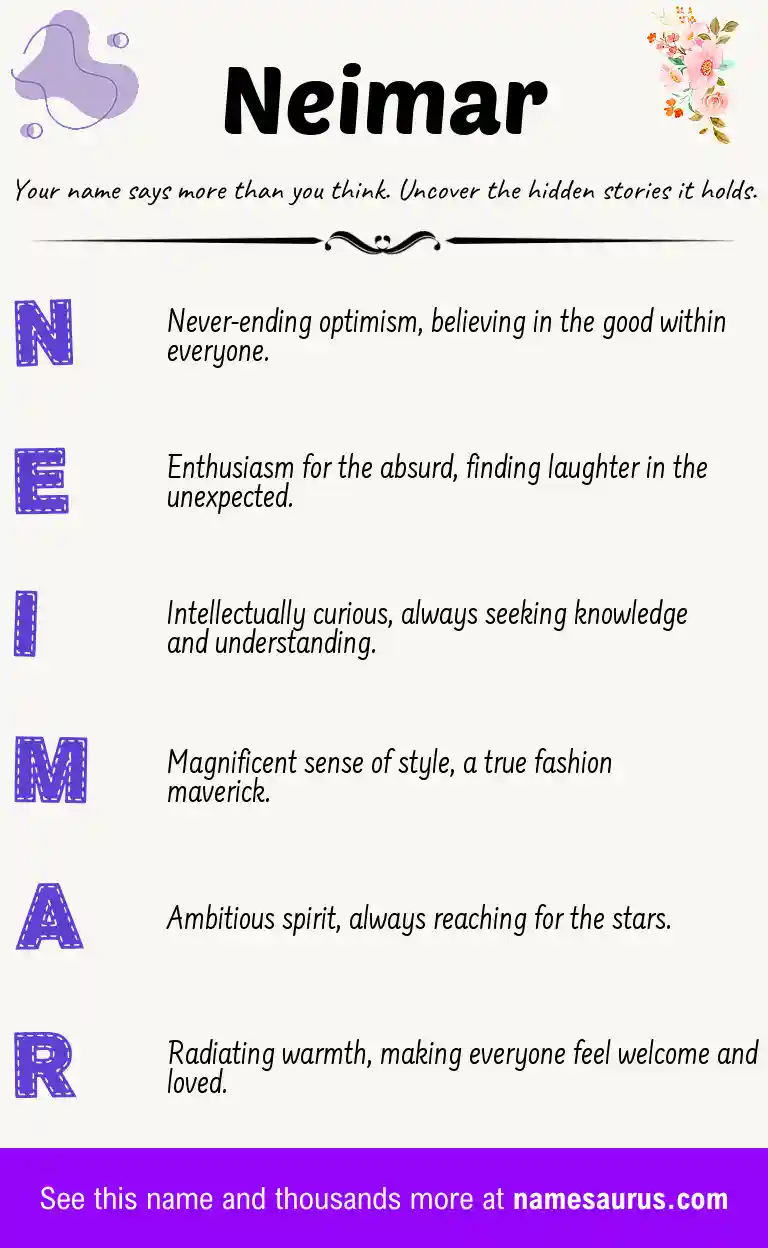 Acrostic poem about Neimar.