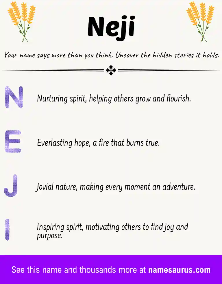 Acrostic poem about Neji.